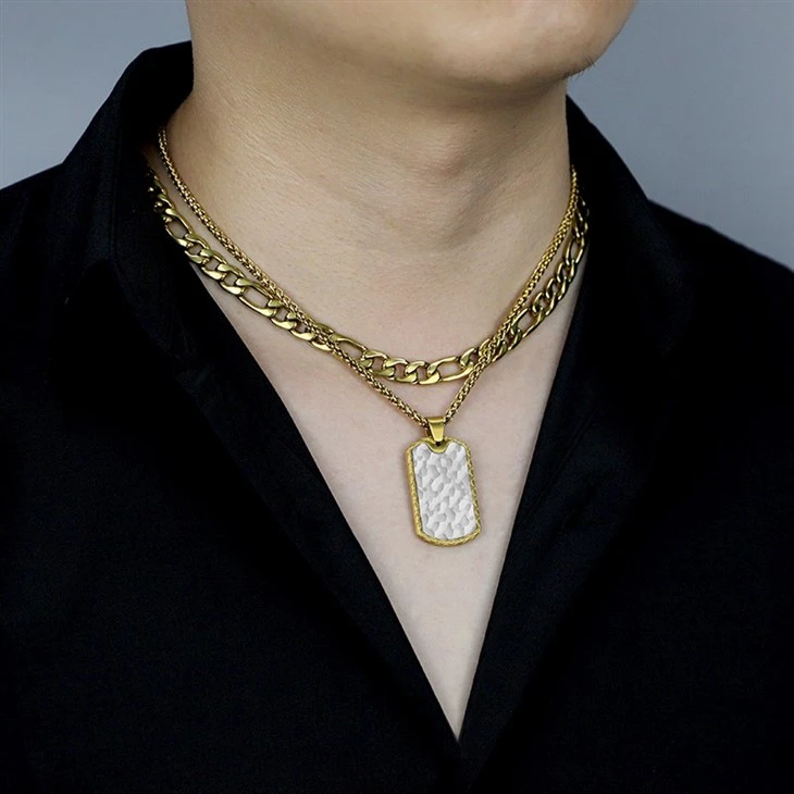 Chiseled Bold Tag Pendant 05
