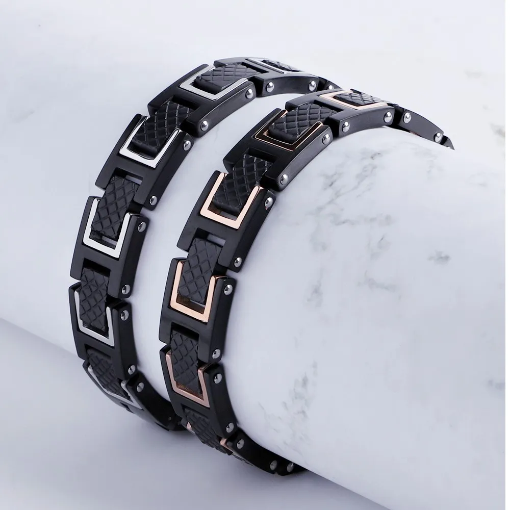 Tungsten Steel Black and Gold Bracelet Tungsten Steel Black and Gold Bracelet