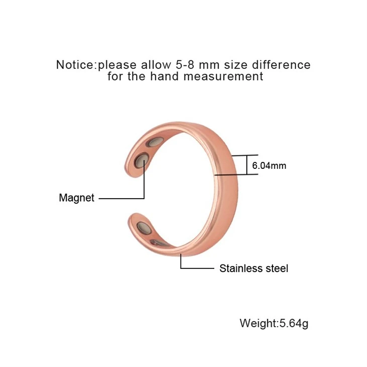 Magnetic Rose Gold Open Cuff Ring factory Magnetic Rose Gold Open Cuff Ring factory